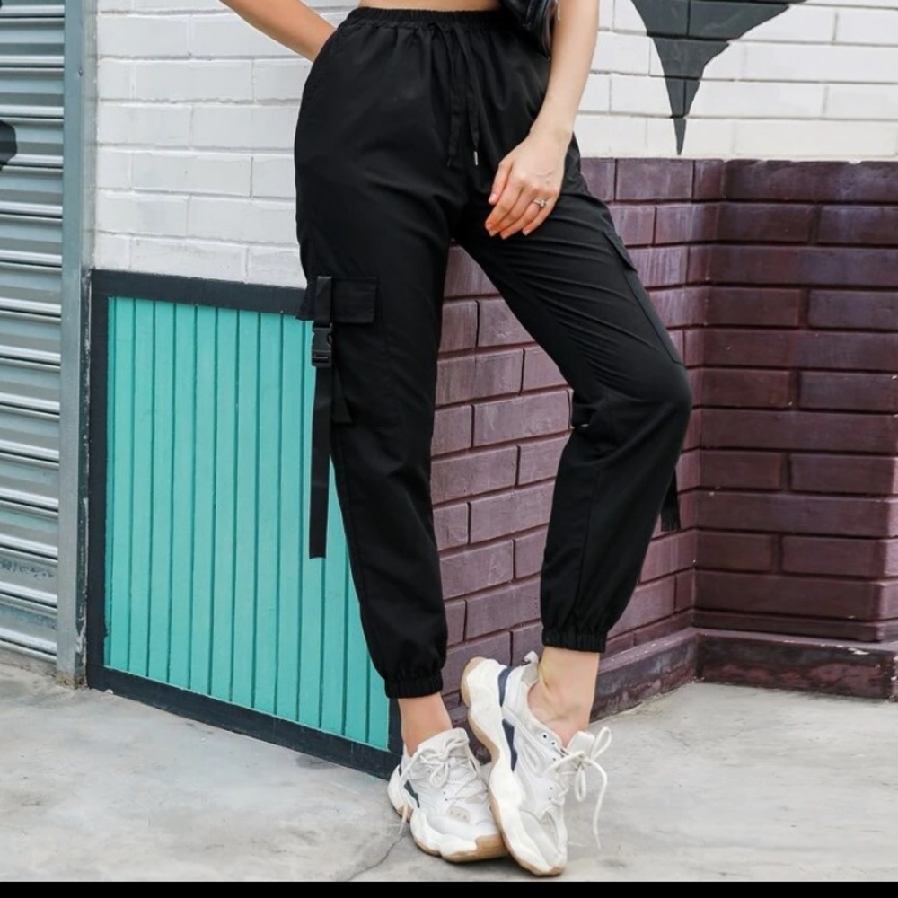 Black Cargo Jogger pants